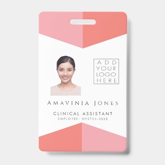 Badge Femme Entreprise Photo ID Identification Plastique (Front)