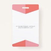 Badge Femme Entreprise Photo ID Identification Plastique (Dos)