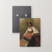 Badge Femme italienne (La Morieri) par Corot (Recto/Verso)