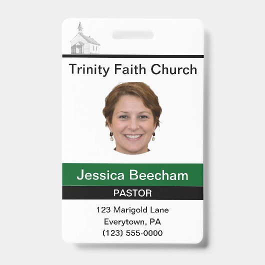 Badge Femme Pasteur Personnalisé (Avant)