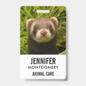 Badge Ferret Brown dans l'herbe (Dos)