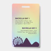 Badge Festival Bachelorette Week-end Itinéraire VIP (Back)