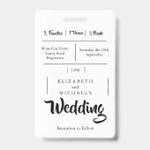 Badge Festival Bright Lights Fun Faire-part de mariage (Arrière)