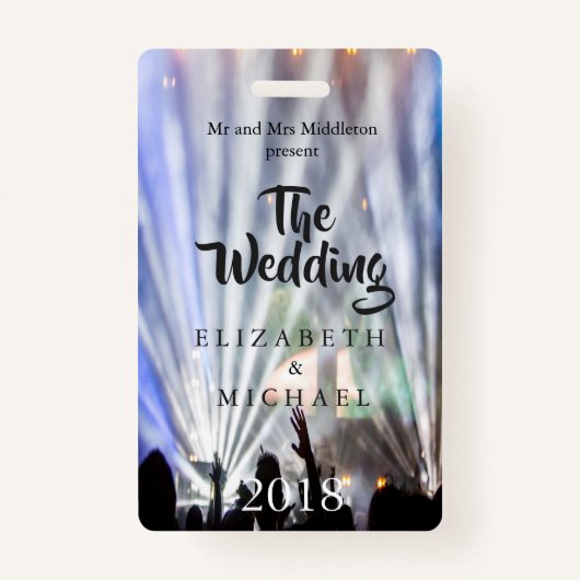 Badge Festival Bright Lights Fun Faire-part de mariage (Devant)