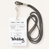 Badge Festival Bright Lights Fun Faire-part de mariage (Derrière avec lanière)