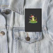 Badge Festive Frog Joy - Cute Christmas Frog on Lily Pad (Insitu)