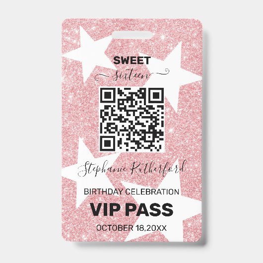 Badge Fête avec PASS VIP personnalisé (Face)