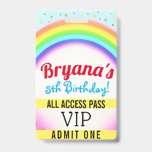 Badge Fête d'anniversaire avec passe VIP Étincelle de la