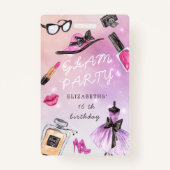 Badge fête d'anniversaire de la retouche glam sparkle (Devant)