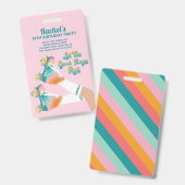 Badge Fête d'anniversaire de roller rétro rose  (Avant & arrière)