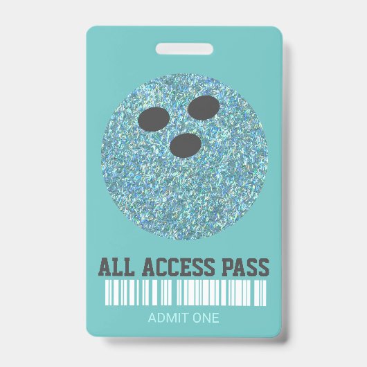 Badge Fête de bowling, Pass VIP, Invitation, fille Bowli (Avant)