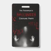 Badge Fête de Costume d'Halloween Sanglant Effrayant VIP (Face)