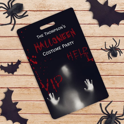 Badge Fête de Costume d'Halloween Sanglant Effrayant VIP