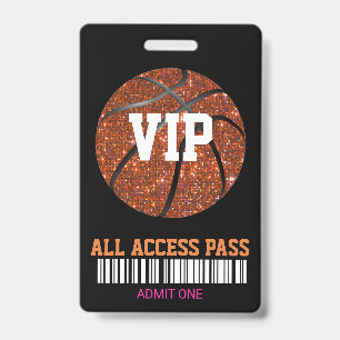 Badge Fête de passe de basketball, laissez-passer VIP, I