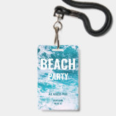 Badge Fête de plage VIP accès illimité à la soirée d'été (Avant avec lanière)