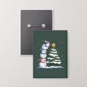Badge Fête d'hiver Noël Snowman Lover Tree (Recto/Verso)