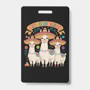 Badge Fête drôle de la Cinco De Mayo avec Lama