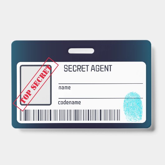 Badge Fête mystère d'agent secret détective espion (Avant)