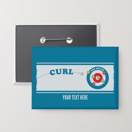 Badge Feuille de curling Pierre de curling (Recto/Verso)