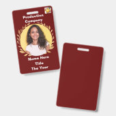 Badge Feuille rouge or (Avant & arrière)