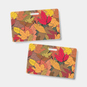 Badge Feuilles d'automne colorées (Avant & arrière)
