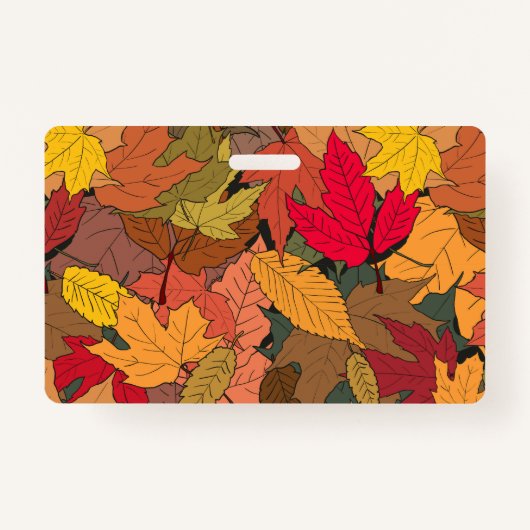 Badge Feuilles d'automne colorées (Devant)