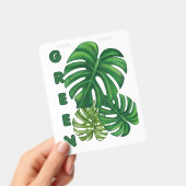 Badge Feuilles de Monstera Vertes (Manuel / portable)