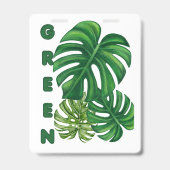 Badge Feuilles de Monstera Vertes (Arrière)