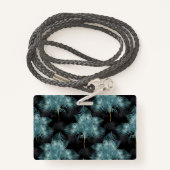 Badge Feuilles d'été de Métallurgie Bleu & Gold Palm  (Derrière avec lanière)