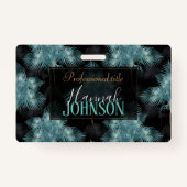 Badge Feuilles d'été de Métallurgie Bleu & Gold Palm  (Devant)