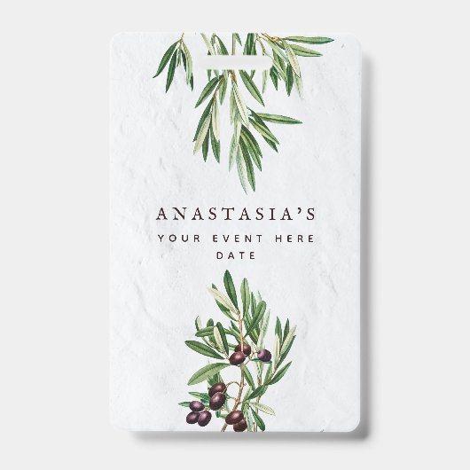 Badge Feuilles d'olivier Méditerranée Île grecque (Avant)