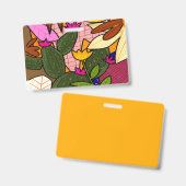 Badge Feuilles et fleurs tropicales abstraites (Avant & arrière)
