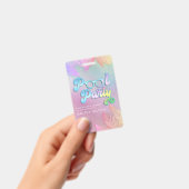 Badge Feuilles tropicales holographiques cool scénario f (Manuel / portable)