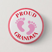 Badge - Fier Grand-mère Pink Feet Girl (Devant)