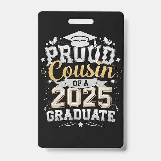 Badge Fière Cousin D'Un Diplôme De 2025 (Avant)