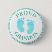 Badge - Fière Grand-mère Pieds Bleus Garçon (Devant)