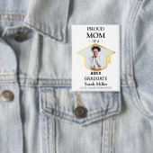Badge Fière maman d'un diplômé de 2025 avec photo et nom (Insitu)