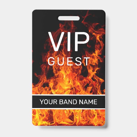 Badge Filet d'arrière-scène VIP Custom Band Merch Flame  (Avant)
