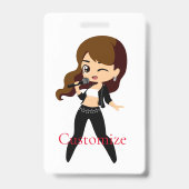 Badge Fille cool chante au karaoke Thunder_Cove (Arrière)