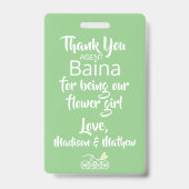 Badge Fille de fleurs Patrouille de pétales Fleurs print (Arrière)