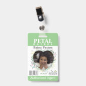 Badge Fille de fleurs Patrouille de pétales Fleurs print (Avant avec clip)