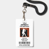 Badge Fille de tennis anniversaire (Avant avec lanière)
