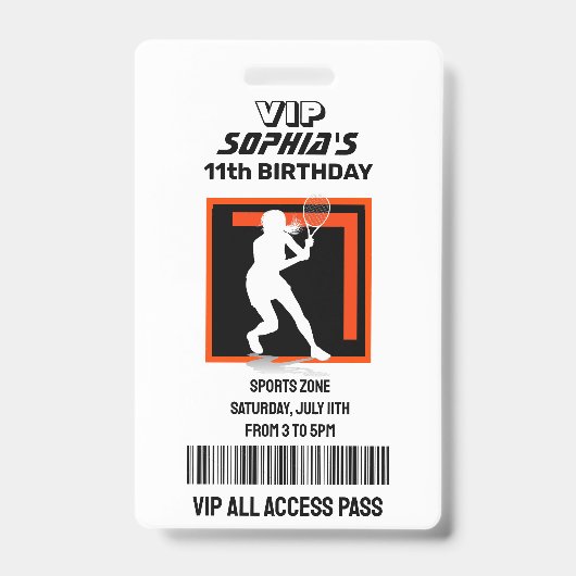Badge Fille de tennis anniversaire (Avant)