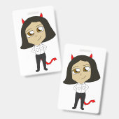 Badge fille diable chibi (Avant & arrière)