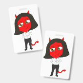 Badge fille diablotin chibi (Avant & arrière)