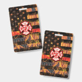 Badge Firefighter Cross and Flames (Recto et verso)