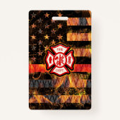 Badge Firefighter Cross and Flames (Dos)