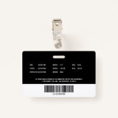 Badge Firefighter Photo Fire Department Employee ID (Dos avec clip)