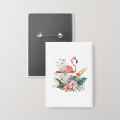 Badge Flamant aux fleurs (Recto/Verso)