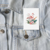 Badge Flamant aux fleurs (Insitu)